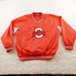 Vintage Ohio State Buckeyes Windbreaker Jacket Mens Extra Large Red Nylon